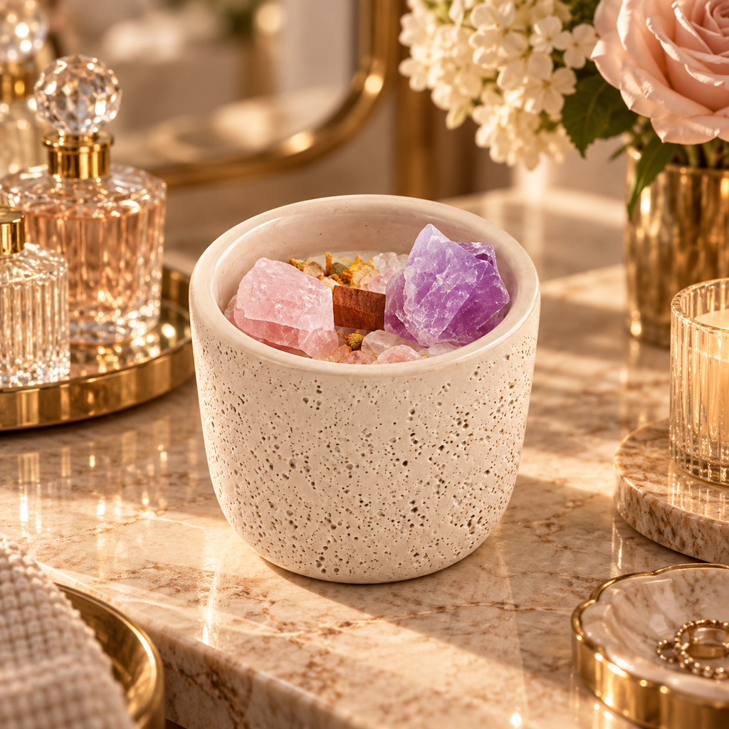 Misty Forest Fragrance Crystal Candle – Lavender