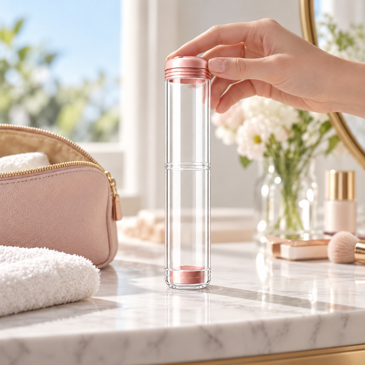 Pink Portable Electric Toothbrush Storage Case