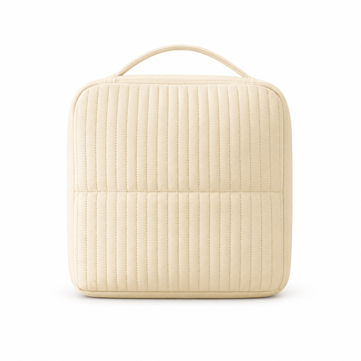 Beige Upright Cosmetic Travel Bag