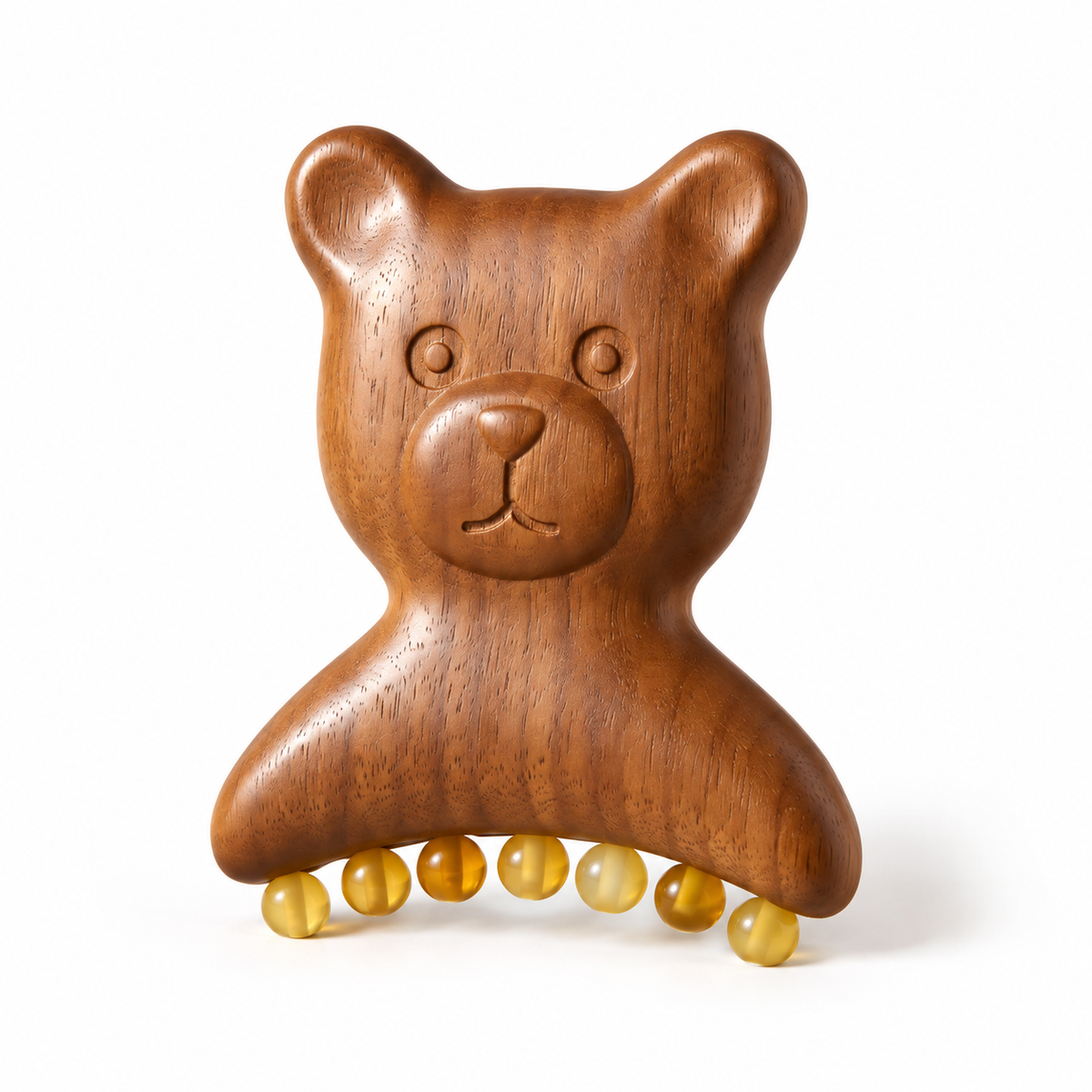 Golden Sandalwood Bear Horn 7-Bead Massager