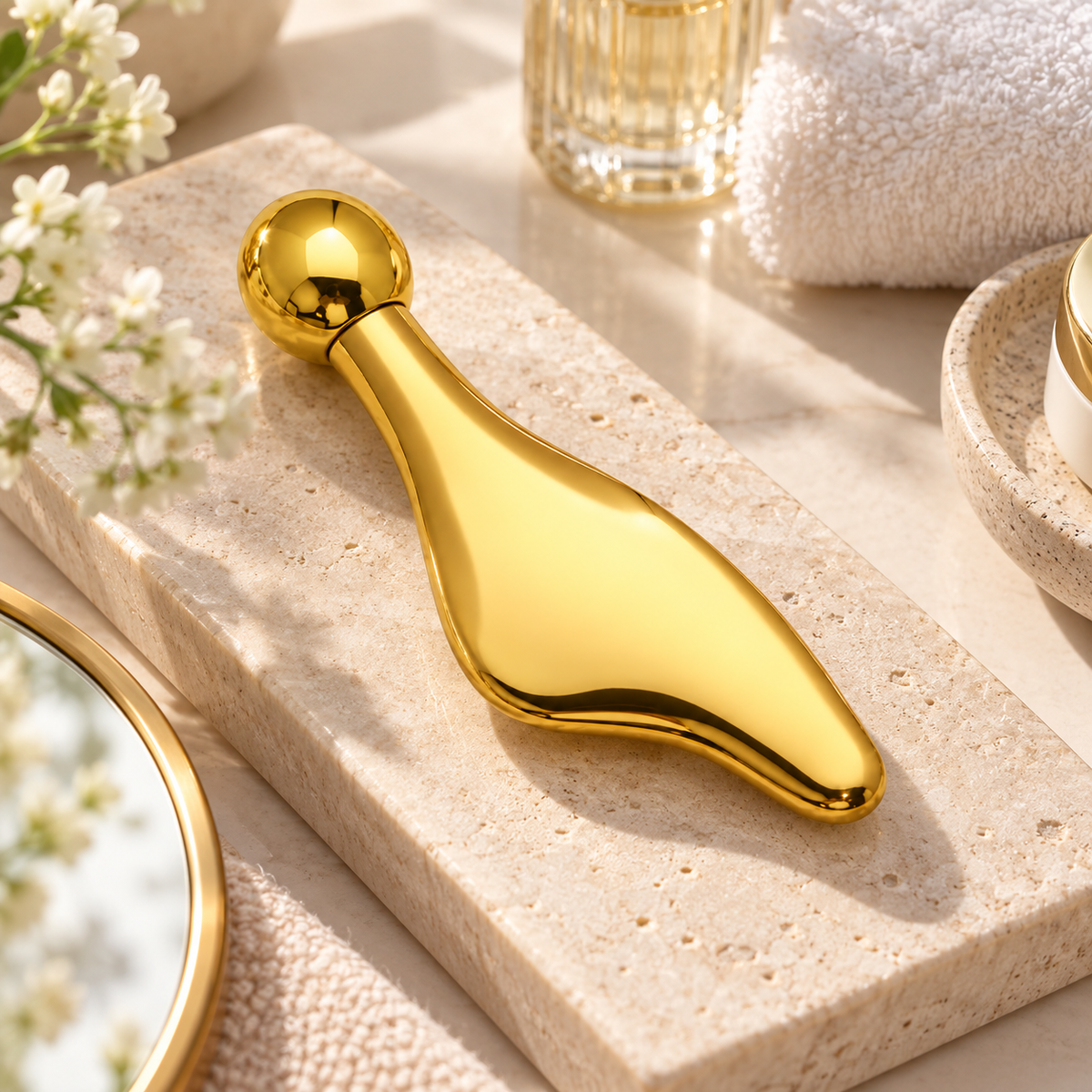 Gold Metal Facial Massage Tool