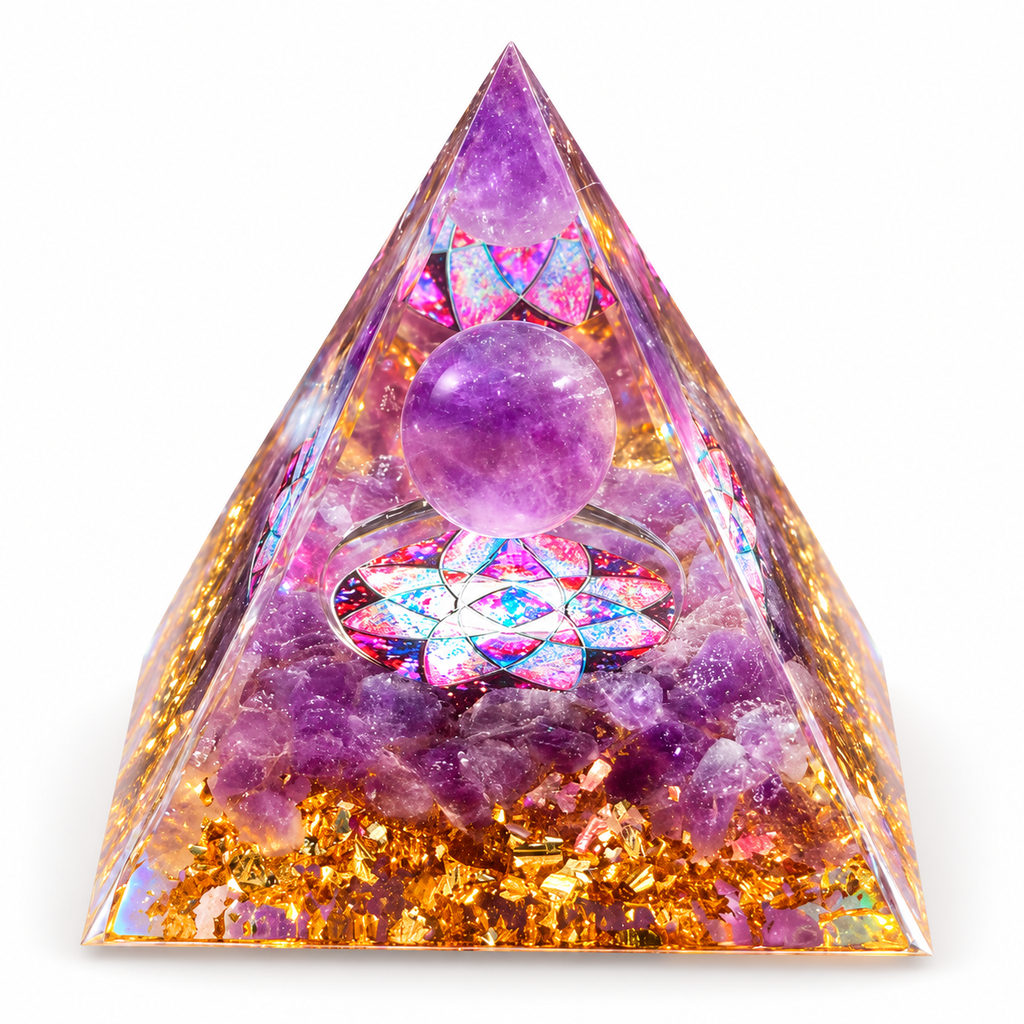 Crystal Chip Resin Pyramid