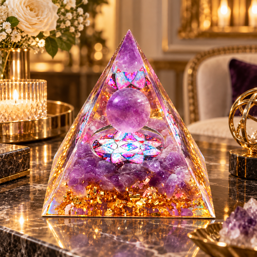 Crystal Chip Resin Pyramid