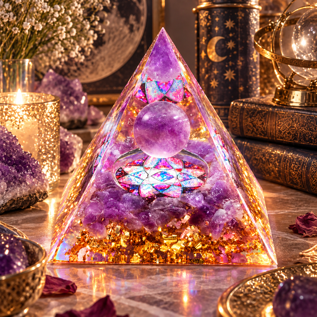 Crystal Chip Resin Pyramid