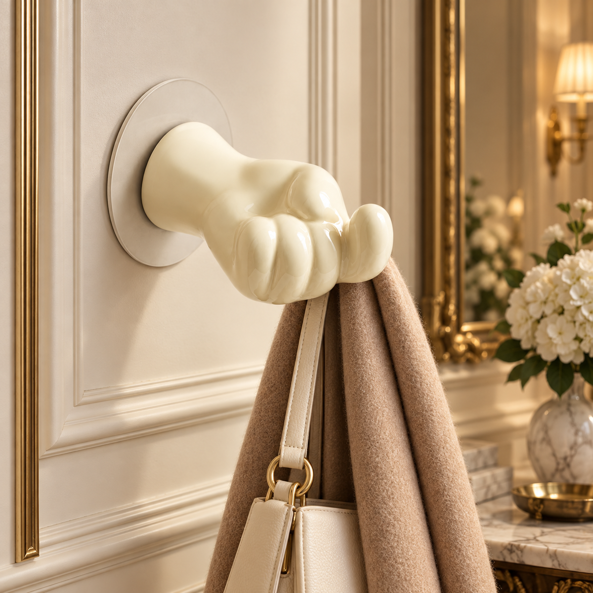 Hook Finger Ceramic Gesture Wall Hook