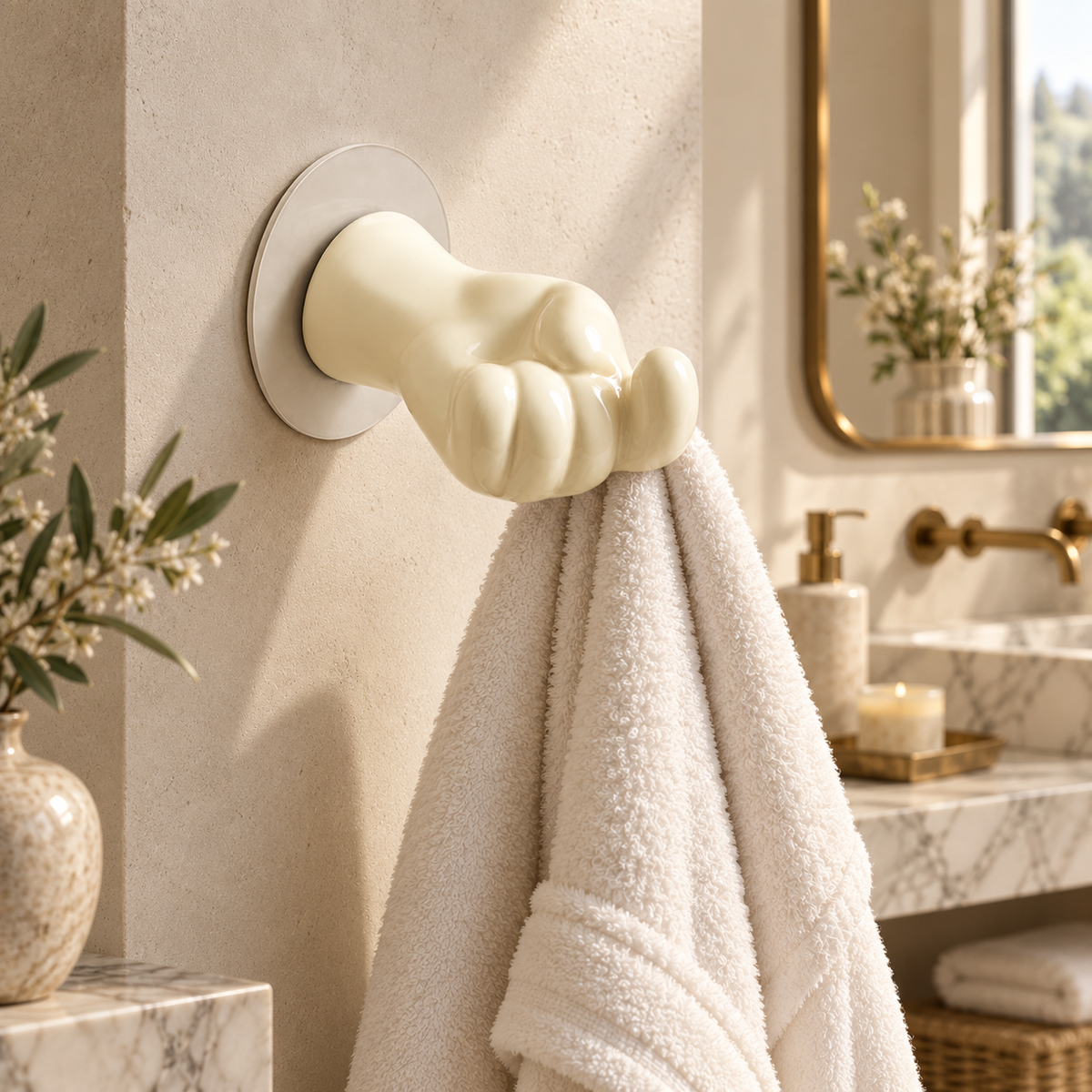 Hook Finger Ceramic Gesture Wall Hook