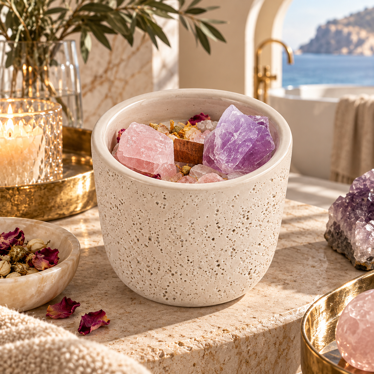 Misty Forest Fragrance Crystal Candle – Lavender