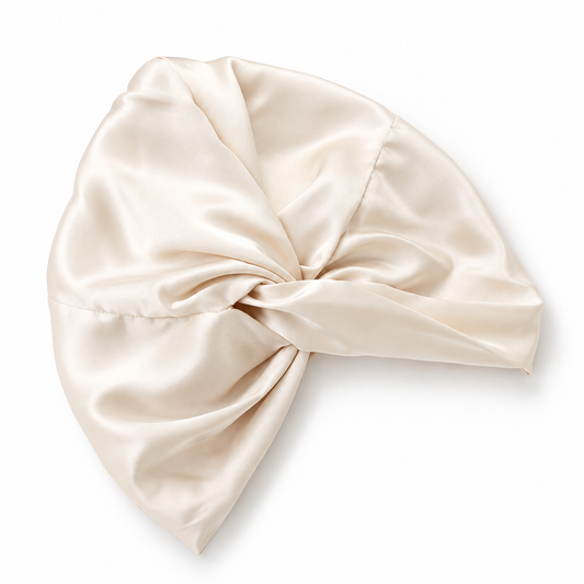 Apricot Faux Silk Cross-Twist Hair Cap